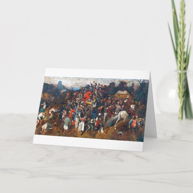 Tarjeta El Día del Vino de San Martín, Pieter Bruegel (Anverso)