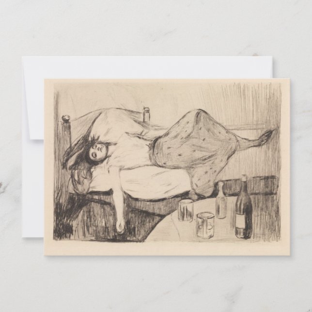 Tarjeta El día después (por Edvard Munch) (Anverso)