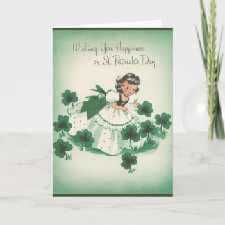 Tarjeta El día irlandés de St Patrick del chica y de los