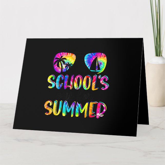 Tarjeta El Día Pasado De Las Escuelas Escolares Salieron P (Anverso)