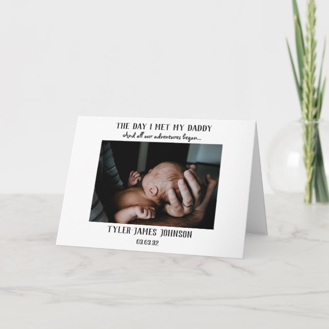 Tarjeta El día que conocí a mi papá Foto Primer Día del Pa (Anverso)