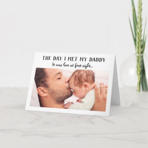 Tarjeta El día que mi bebé conoció a su papá Foto Primer D