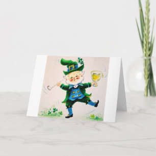 Tarjeta El día retro de St Patrick del Leprechaun, del