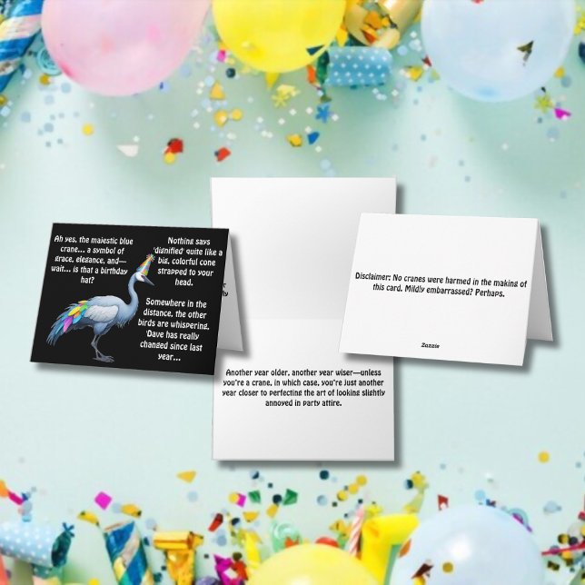 Tarjeta El dilema del Gorra de cumpleaños de Blue Crane (Subido por el creador)