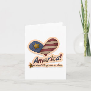 Tarjeta El Dios Americano Arrojó Su Gracia Al Patriótico