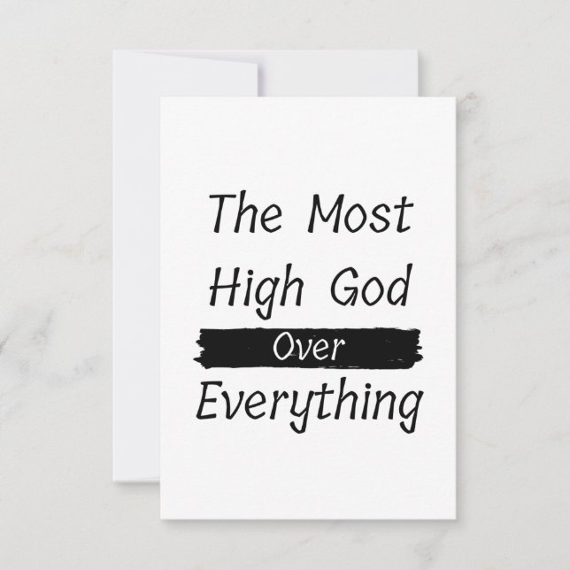 Tarjeta El Dios más alto sobre todo el saludo plano (Anverso)