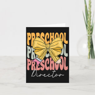 Tarjeta El director de preescolar Groovy Coquette Bow Cute