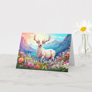 Tarjeta El diseño de ciervos salvajes es feliz cumpleaños
