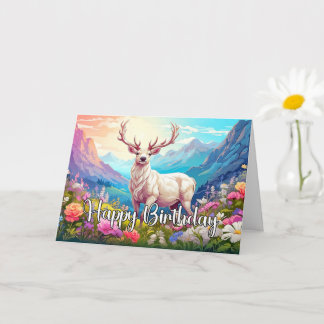 Tarjeta El diseño de ciervos salvajes es feliz cumpleaños