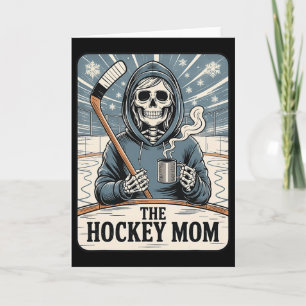 Tarjeta El diseño divertido de la madre de hockey 