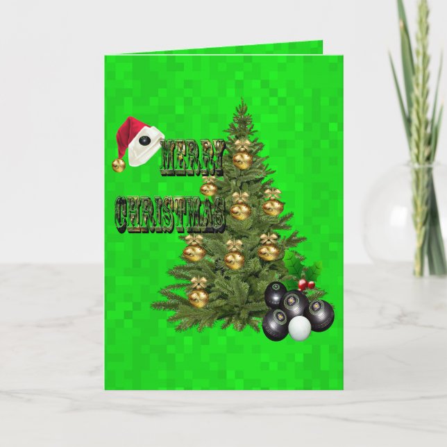Tarjeta El diseño navideño de los bolos de hierba, (Anverso)