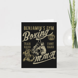 Tarjeta El diseño retro de boxeo en gimnasia de Benjamin p