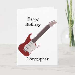 Tarjeta El diseño rojo de la guitarra eléctrica apenas