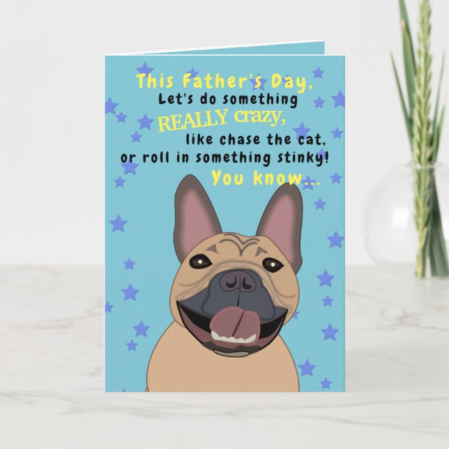 Tarjeta El divertido animal del perro padre del Bulldog fr (Anverso)