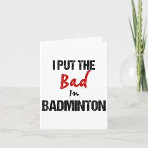 Tarjeta El divertido deporte de la raqueta de Badminton qu