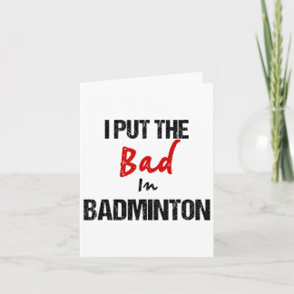 Tarjeta El divertido deporte de la raqueta de Badminton qu