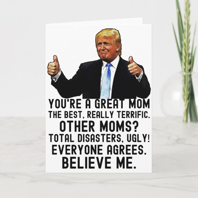 Tarjeta El divertido día de la madre de Trump (Anverso)