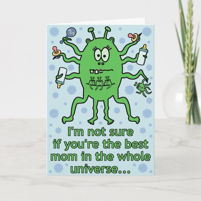 Tarjeta El divertido día de la madre extranjera (Anverso)