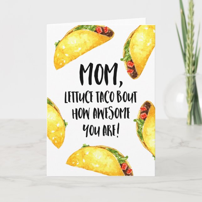 Tarjeta El divertido Día de la Madre Taco (Anverso)