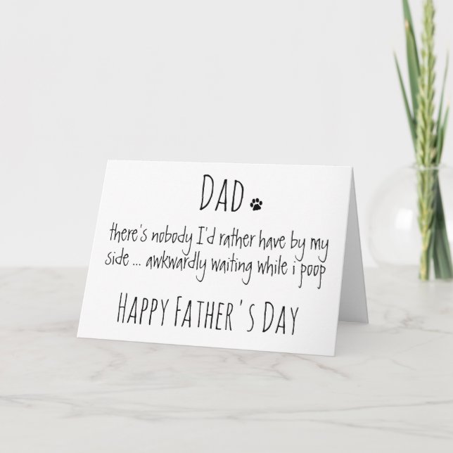 Tarjeta El divertido día del padre del perro personalizado (Anverso)