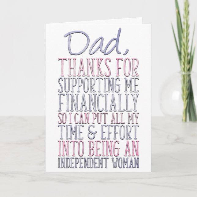 Tarjeta El divertido día del padre desde la hija, la carga (Anverso)