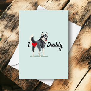 Tarjeta El divertido Husky Siberiano Del Día De Los Padres
