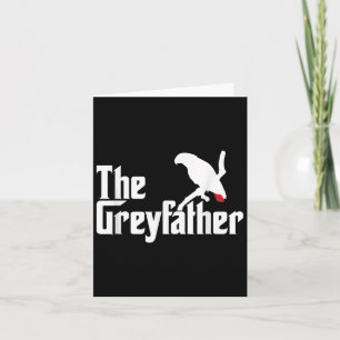 Tarjeta El divertido loro gris africano del padre gris ama