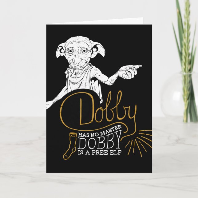 Tarjeta El Dobby de Harry Potter el | no tiene ningún amo (Anverso)