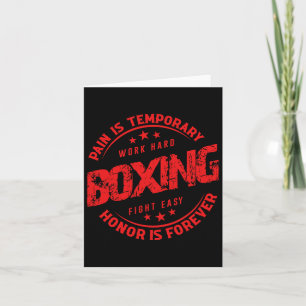 Tarjeta El Dolor Es Trabajo Temporal El Boxeo Duro La Luch