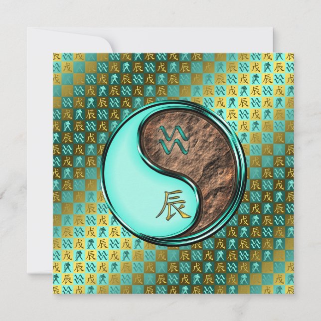 Tarjeta El dragón acuario y terrestre (Anverso)