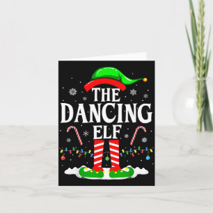 Tarjeta El Duende Bailarín Navideño Divertido Grupo Famili