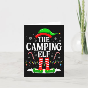 Tarjeta El Duende de Camping Navidad Divertido Grupo Famil