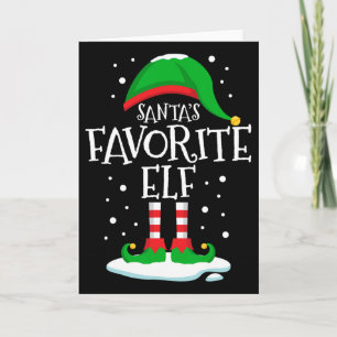 Tarjeta El duende favorito de Santa Navidad Familia Combin