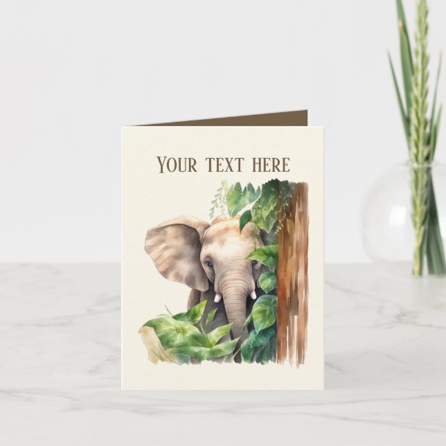 Tarjeta El elefante lindo agrega texto a cualquier propósi (Anverso)