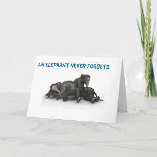 Tarjeta El elefante nunca olvida la familia de amistad de