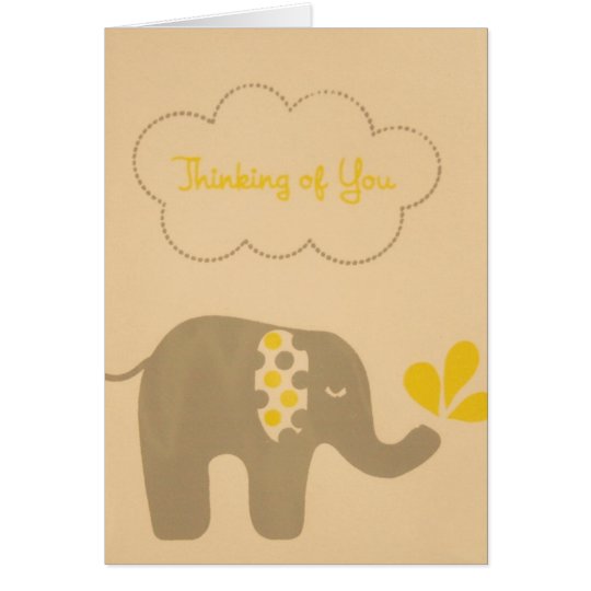 Tarjeta El elefante que piensa en usted carda