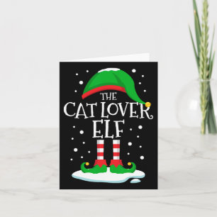 Tarjeta El Elfo Amante De Los Gatos Navidad Familia Pareo