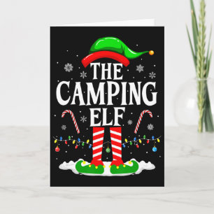 Tarjeta El Elfo de Acampada Navideño Divertido para Famili