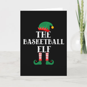 Tarjeta El Elfo de Baloncesto Divertida Navidad