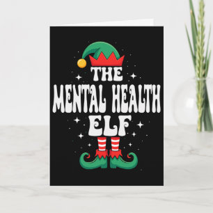 Tarjeta El Elfo de la Salud Mental Divertido Navidad Famil