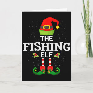 Tarjeta El Elfo Pescador Navidad Familia Pareo Pijama