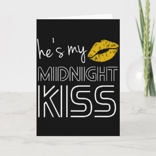 Tarjeta Él Ella Es Mi Beso De Medianoche Feliz Año Nuevo P