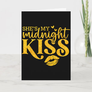 Tarjeta Él Ella Mi Beso De Medianoche Feliz Año Nuevo Coin