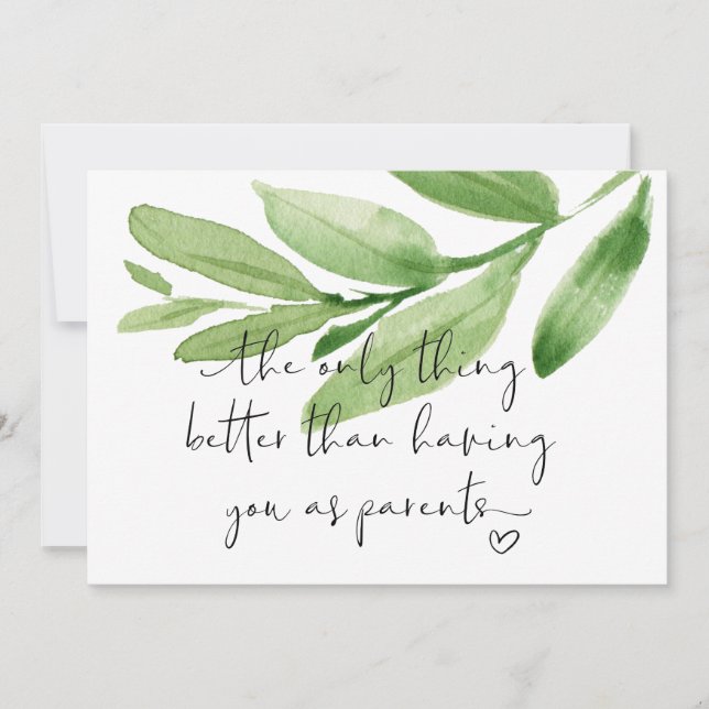 Tarjeta El embarazo revela a los nuevos abuelos que espera (Anverso)