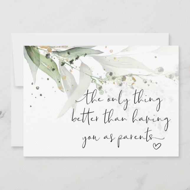 Tarjeta El embarazo revela abuelos que estamos teniendo un (Anverso)