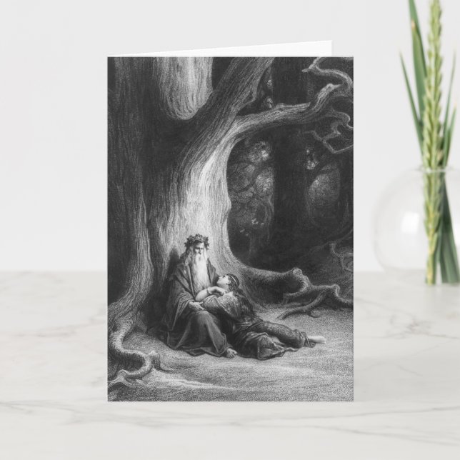 Tarjeta El Enchanter MERLIN y Vivien de hadas (Anverso)