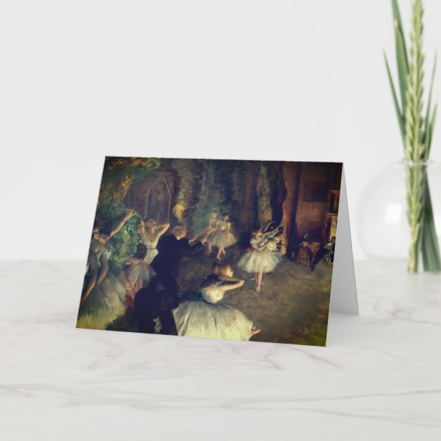 Tarjeta El ensayo del ballet en escena de Degas: (Anverso)