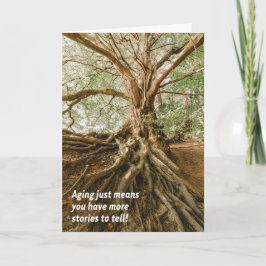 Tarjeta El envejecimiento significa historias para contar 