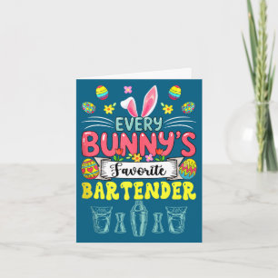 Tarjeta El equipo de caza del trabajo de Pascua del barman