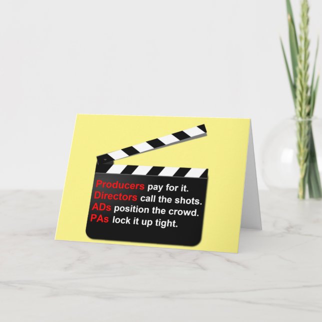 Tarjeta ¿El equipo de cine está en movimiento por nuevas i (Anverso)